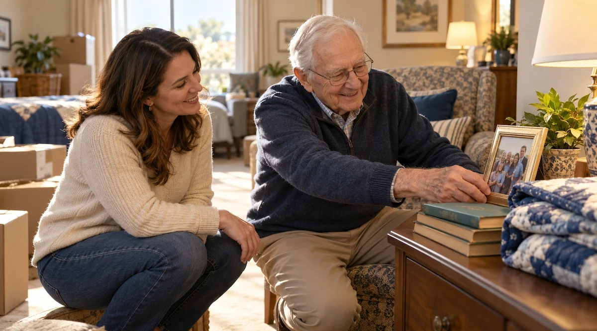elderly man living in assisted living